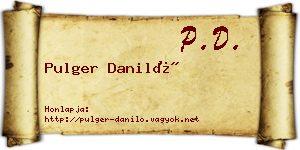 Pulger Daniló névjegykártya